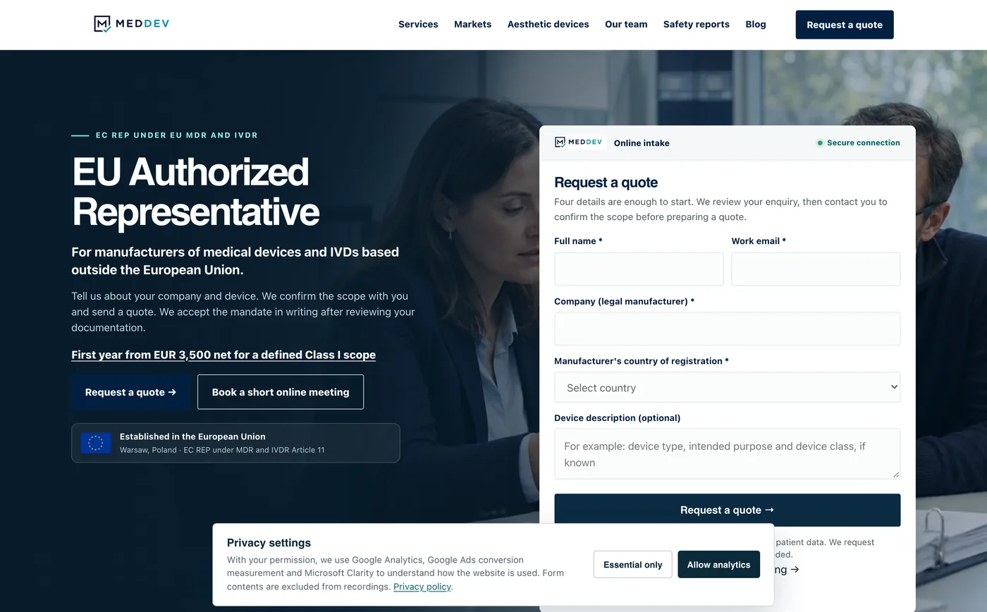 Strona meddevcorp.com